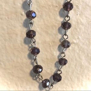 Amethyst colored double necklace and earrings